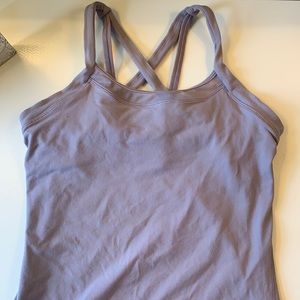 Grey Lululemon tank with built in sports bra